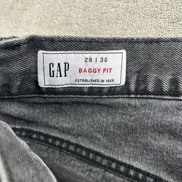Gap Jeans Mens 28x28” Faded Black Baggy Fit Denim Y2K Skater Grunge Pants - Picture 9 of 14